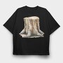 Tree Stump Watercolor, Tricou Oversize Barbati (Unisex)