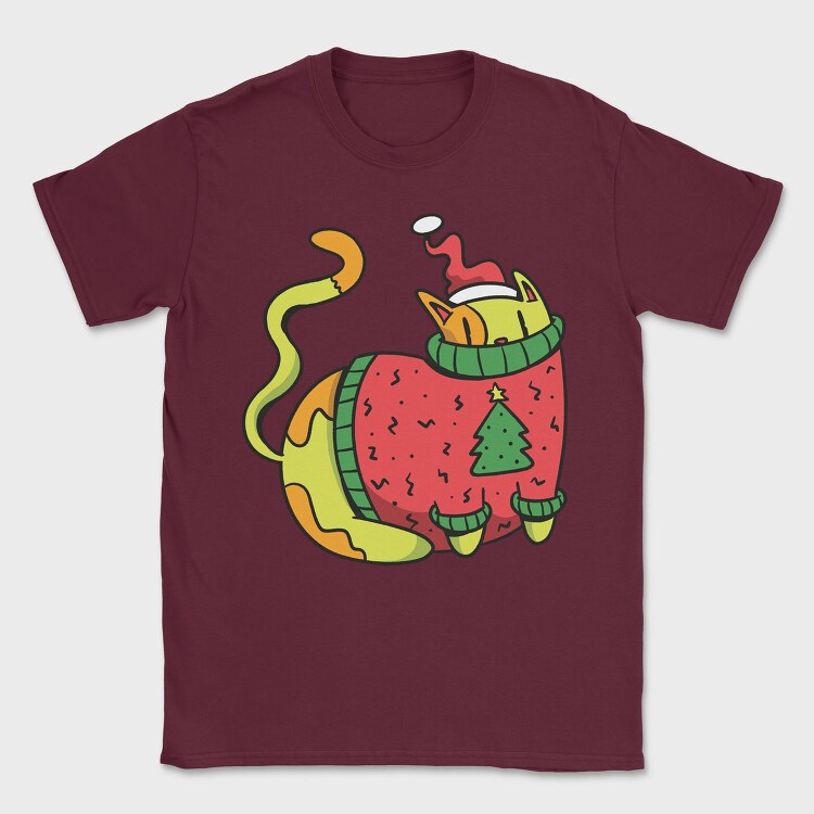 Christmas Cat Sweater, Tricou Barbati (Unisex)