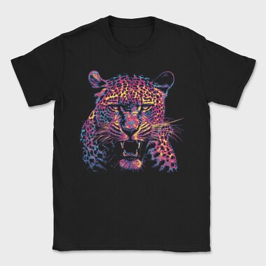 Neon Leopard Angry, Tricou Barbati (Unisex)