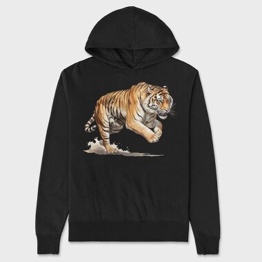 Tiger Walking Clipart, Hanorac Oversize Barbati (Unisex)