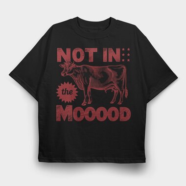 Vintage Cow Says, Tricou Oversize Barbati (Unisex)