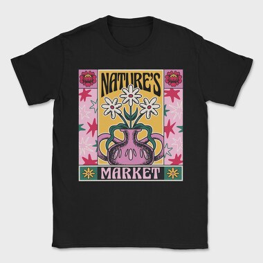 Natures Market Flower Vase Tote 01, Tricou Barbati (Unisex)
