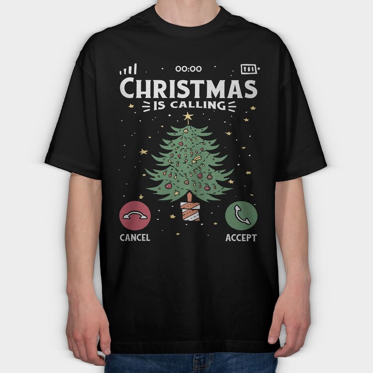 Christmas Call, Tricou Oversize Barbati (Unisex)