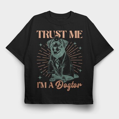 Vintage Dogtor Animal, Tricou Oversize Barbati (Unisex)