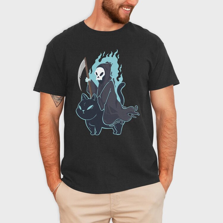 Reaper And Cat, Tricou Barbati (Unisex)