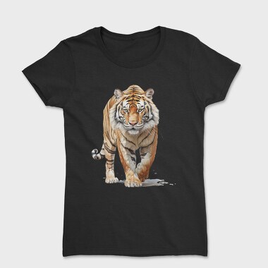Tiger Walking Watercolor, Tricou Femei