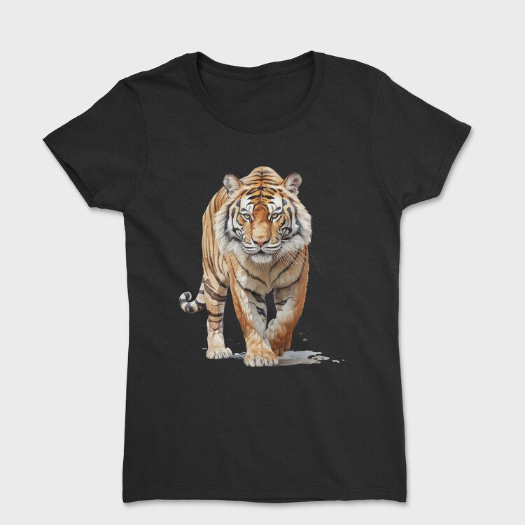 Tiger Walking Watercolor, Tricou Femei
