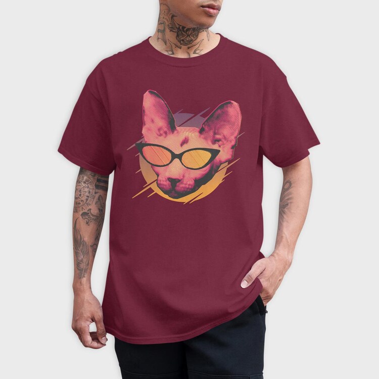 Cat Glasses, Tricou Barbati (Unisex)