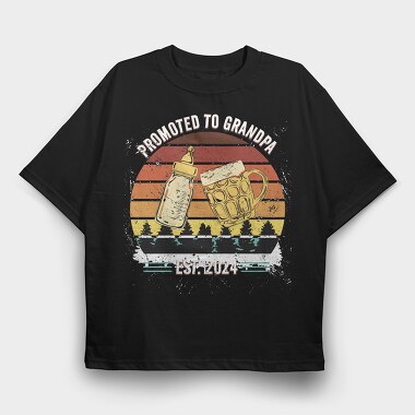 New Grandfather Celebration Promoted Grandpa, Tricou Oversize Barbati (Unisex)
