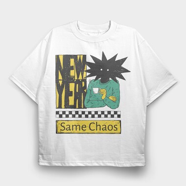 New Year Same Chaos Anti, Tricou Oversize Barbati (Unisex)
