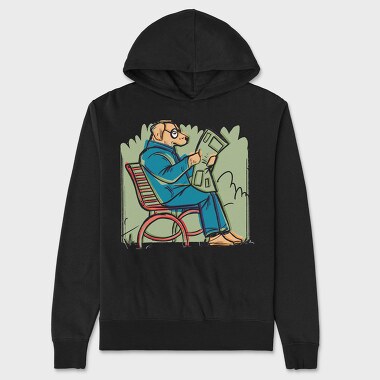 Newspaper Dog Read News, Hanorac Oversize Barbati (Unisex)