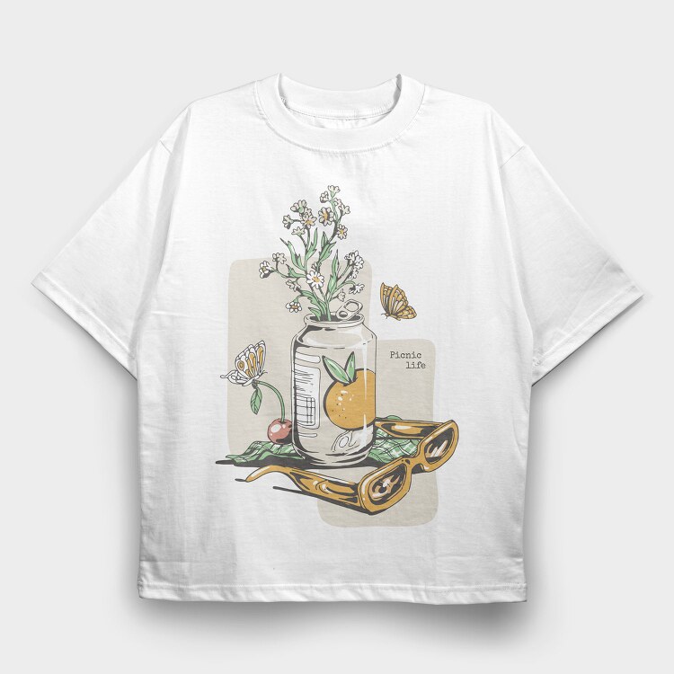 Picnic Life Spring, Tricou Oversize Barbati (Unisex)