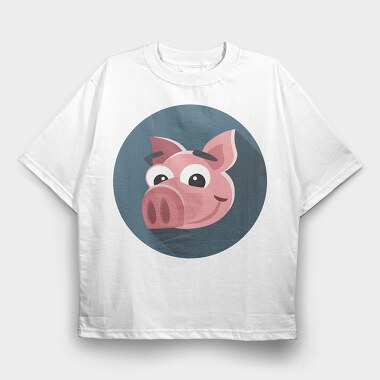 Piggy Bank Smile, Tricou Oversize Barbati (Unisex)