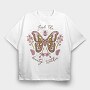 Pink Butterfly And Flowers Beauty Within, Tricou Oversize Barbati (Unisex)