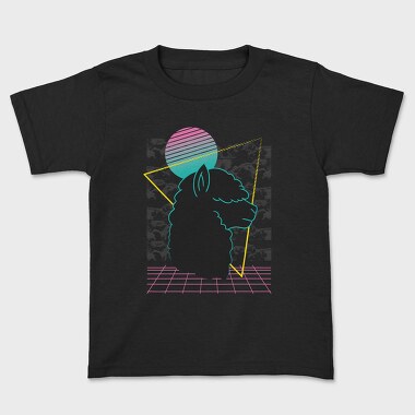 Vaporwave Alpaca Retro, Tricou Copii
