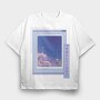 Vaporwave Anime Landscape Realistic Sakura, Tricou Oversize Barbati (Unisex)