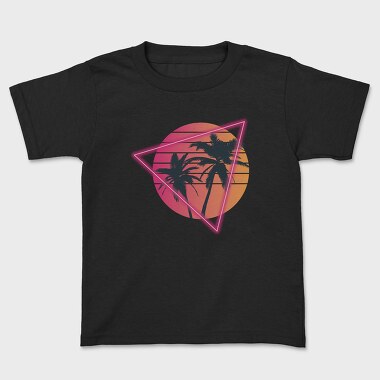 Vaporwave Palm Tree Sunset, Tricou Copii