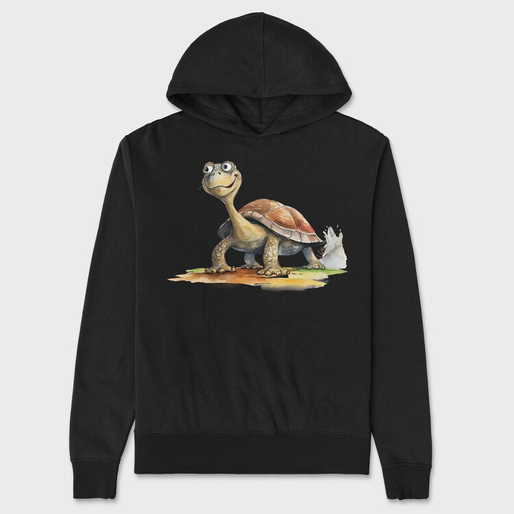 Turtle Smiling Face, Hanorac Oversize Barbati (Unisex)
