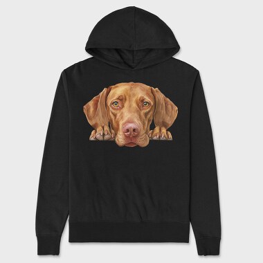 Vizsla Peeking Face, Hanorac Oversize Barbati (Unisex)