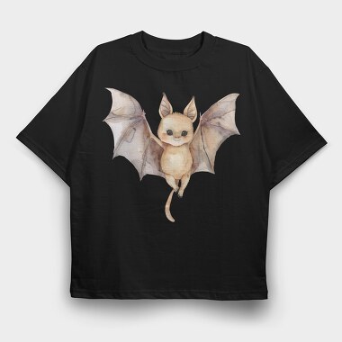 Watercolor Baby Bat, Tricou Oversize Barbati (Unisex)