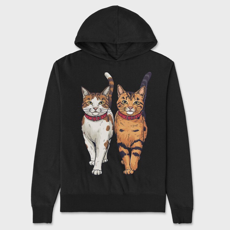 Two Cats Walk, Hanorac Oversize Barbati (Unisex)