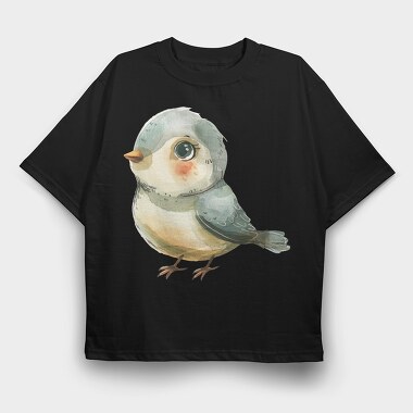 Watercolor Baby Bird, Tricou Oversize Barbati (Unisex)