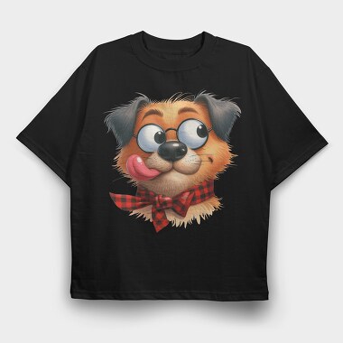 Wags Glassy Frenchie, Tricou Oversize Barbati (Unisex)