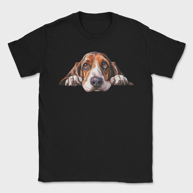 Watercolor Basset Hound, Tricou Barbati (Unisex)
