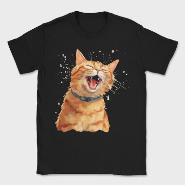 Watercolor Cat Yawn, Tricou Barbati (Unisex)