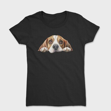 Watercolor Beagle Peeking, Tricou Femei