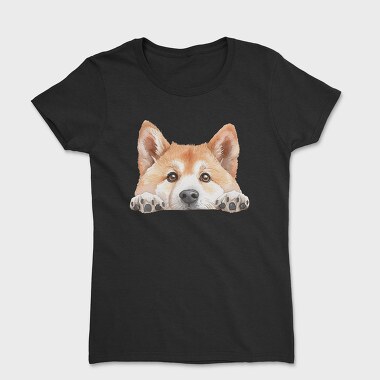 Watercolor Corgi Peek, Tricou Femei