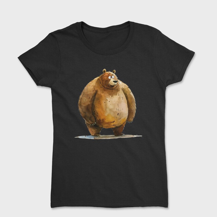 Watercolor Bear Standing, Tricou Femei