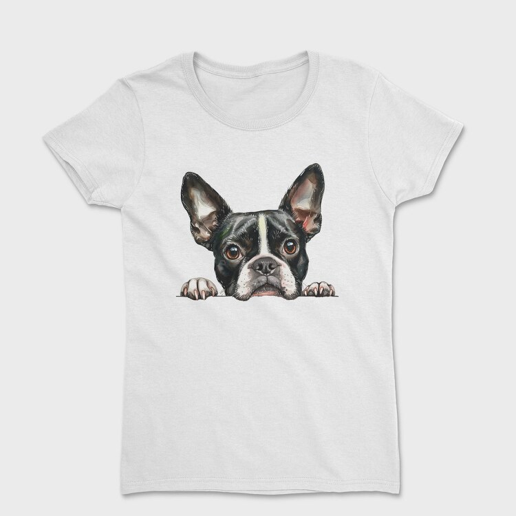 Watercolor Boston Terrier, Tricou Femei