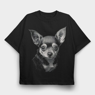 Chihuaha, Tricou Oversize Barbati (Unisex)