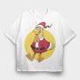 Chicken Santa, Tricou Oversize Barbati (Unisex)