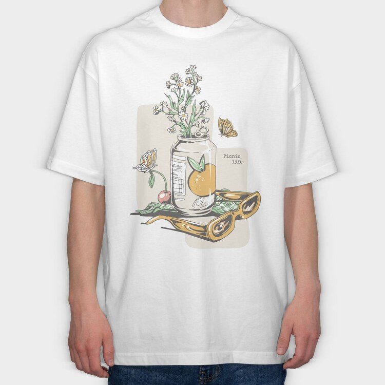 Picnic Life Spring, Tricou Oversize Barbati (Unisex)