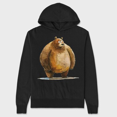 Watercolor Bear Standing, Hanorac Oversize Barbati (Unisex)