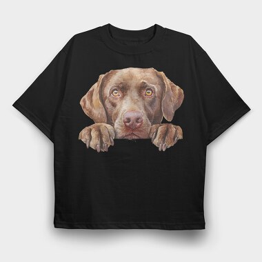 Watercolor Chesapeake Retriever, Tricou Oversize Barbati (Unisex)
