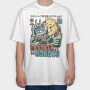 Catzilla vs Robot, Tricou Oversize Barbati (Unisex)