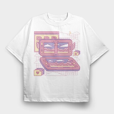 Vaporwave Videogame Console Pink Consola, Tricou Oversize Barbati (Unisex)