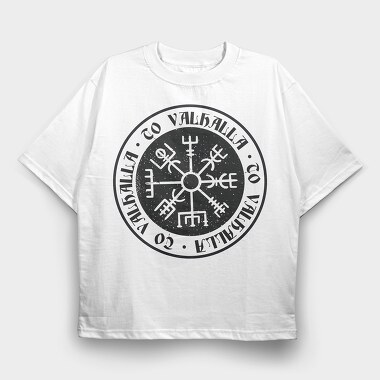 Vegvisir Compass To Valhalla, Tricou Oversize Barbati (Unisex)