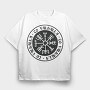 Vegvisir Compass To Valhalla, Tricou Oversize Barbati (Unisex)