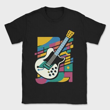 Vibrant Electric Guitar Colorful, Tricou Barbati (Unisex)