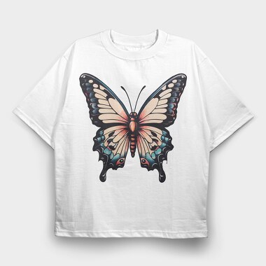 Vibrant Traditional Butterfly, Tricou Oversize Barbati (Unisex)