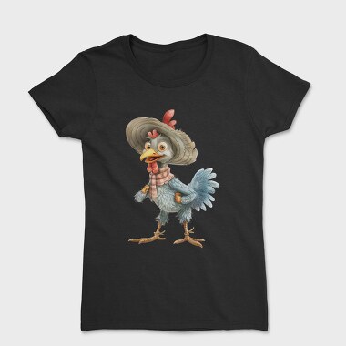Watercolor Chicken Hat, Tricou Femei