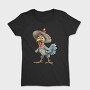 Watercolor Chicken Hat, Tricou Femei