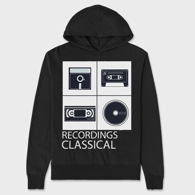 Vintage Audio Cassette Classical, Hanorac Oversize Barbati (Unisex)