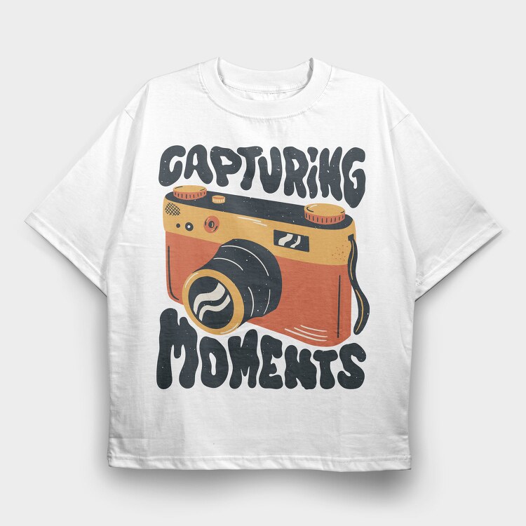 Vintage Camera Photography Capturing Moments, Tricou Oversize Barbati (Unisex)