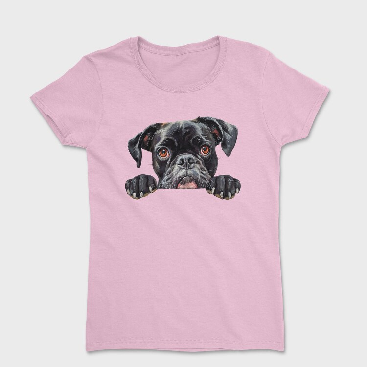 Watercolor Boxer Peeking, Tricou Femei