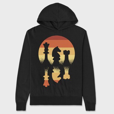 Vintage Chess Pieces, Hanorac Oversize Barbati (Unisex)
